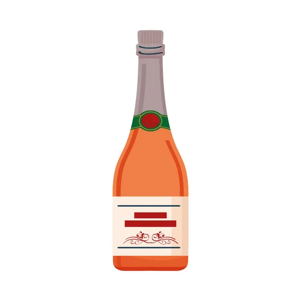 Orange champagne bottle — Stock Vector