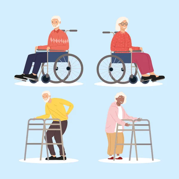 Trevliga äldre personer — Stock vektor