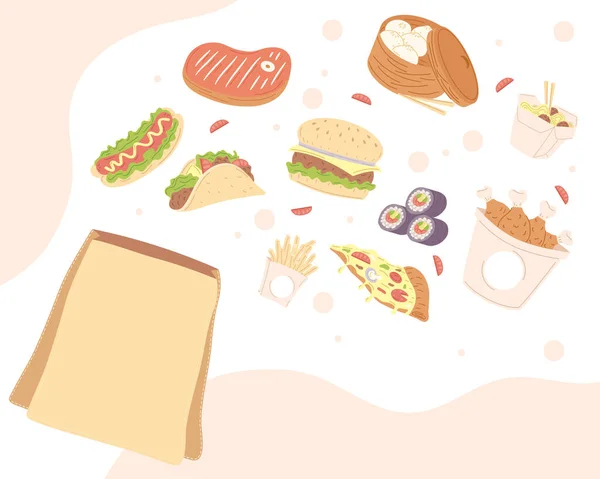 Cartel des aliments délicieux — Image vectorielle