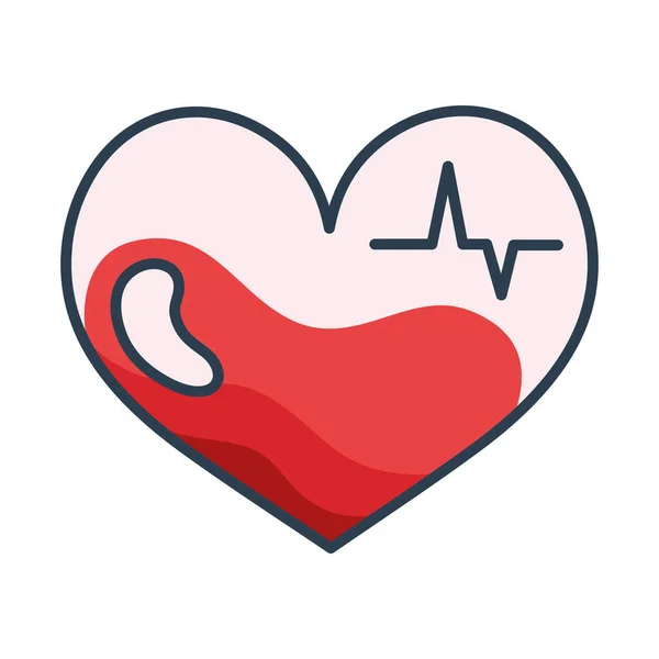 Corazón de sangre cardio — Vector de stock