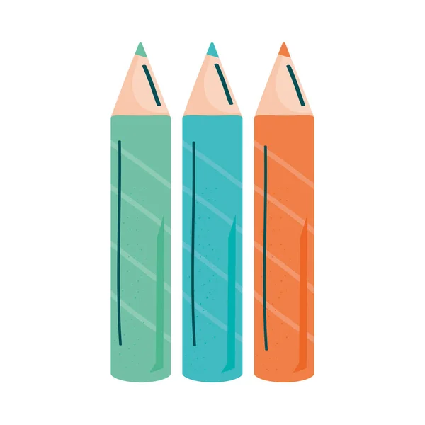 Crayons de couleurs fournitures — Image vectorielle