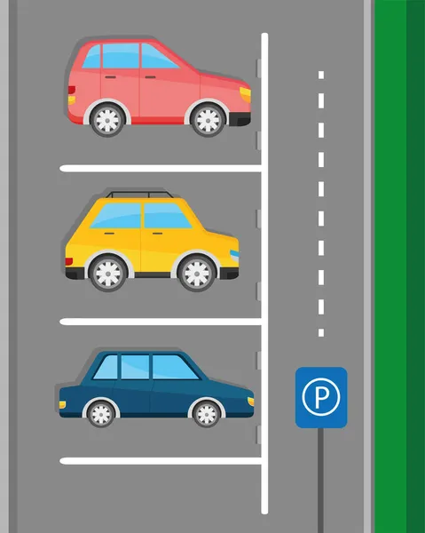 Parking zone voitures — Image vectorielle