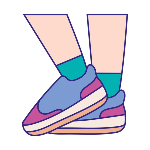 Scarpe da ginnastica viola e blu — Vettoriale Stock