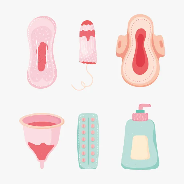 Sechs Menstruationszeiträume — Stockvektor