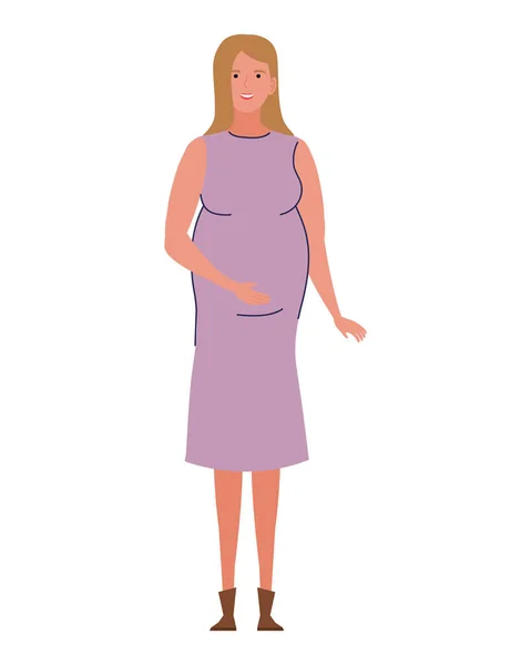 Těhotná žena s úsměvem — Stockový vektor