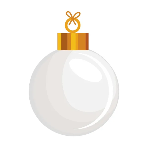 Kerstmis witte bal decoratie — Stockvector