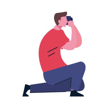 Genç fotoğrafçı.