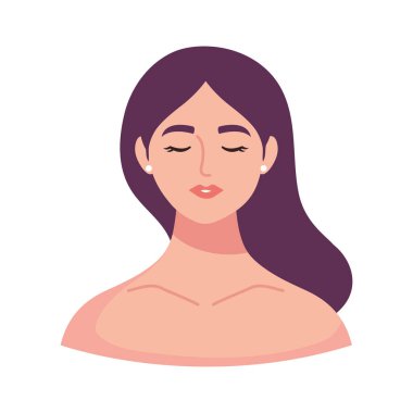 Gözleri kapalı güzel bir kadın.