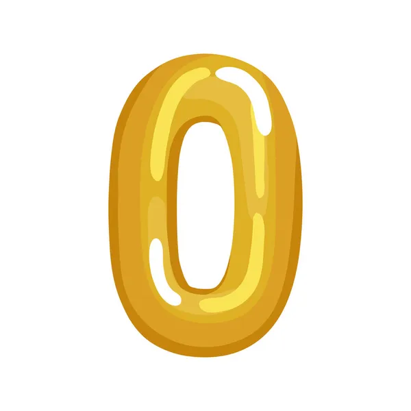 Número cero de color dorado — Vector de stock