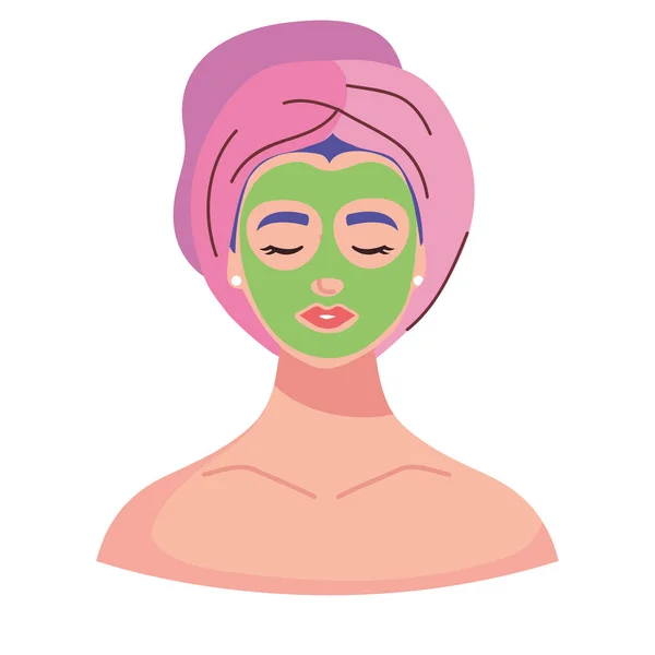 Mujer con máscara de belleza — Vector de stock