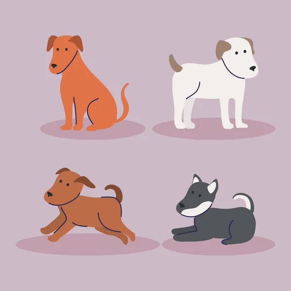 かわいい犬の群れ — ストックベクタ