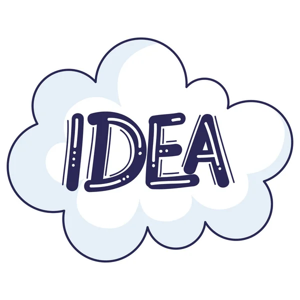 Idee belettering in de cloud — Stockvector