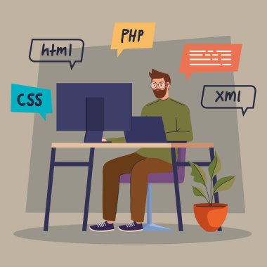 Geliştirici ağın işçi erkeği