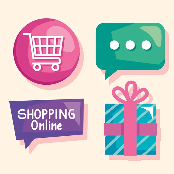 Çevrimiçi alışveriş simgeleri — Stok Vektör