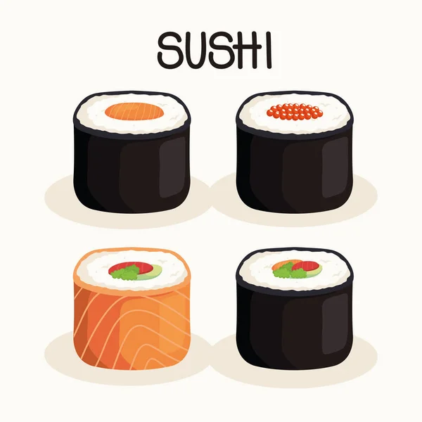 Sushi japán élelmiszer — Stock Vector