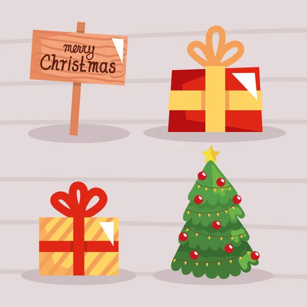 Набір різдвяних прикрас — стоковий вектор