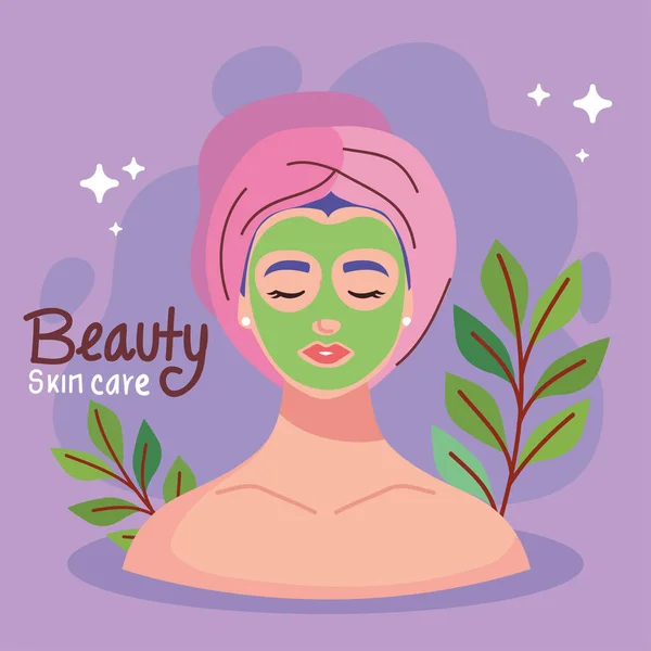 Affiche de beauté soin de la peau — Image vectorielle