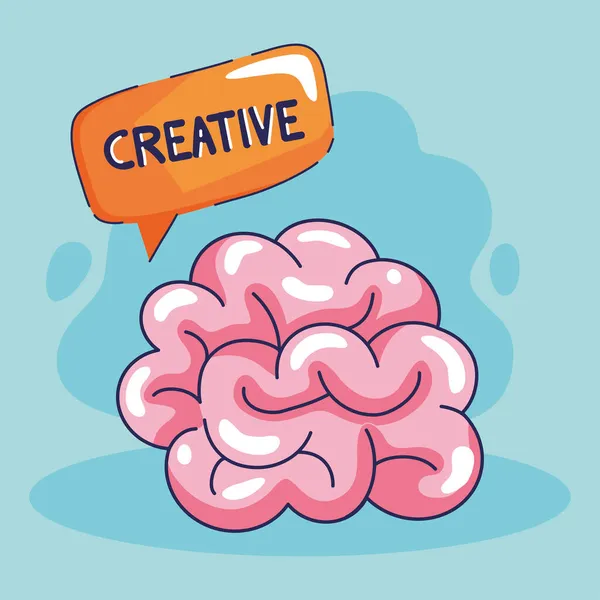 Banner creative with brain — Stock Vector