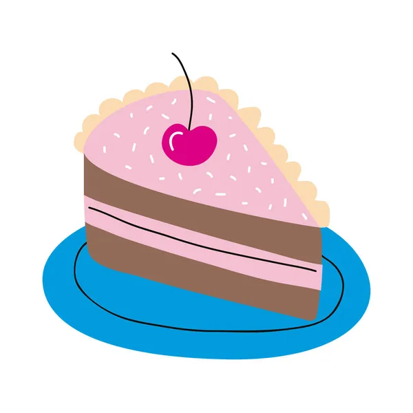 甘いケーキの部分 — ストックベクタ