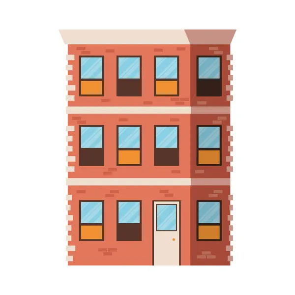 Grand bâtiment orange — Image vectorielle