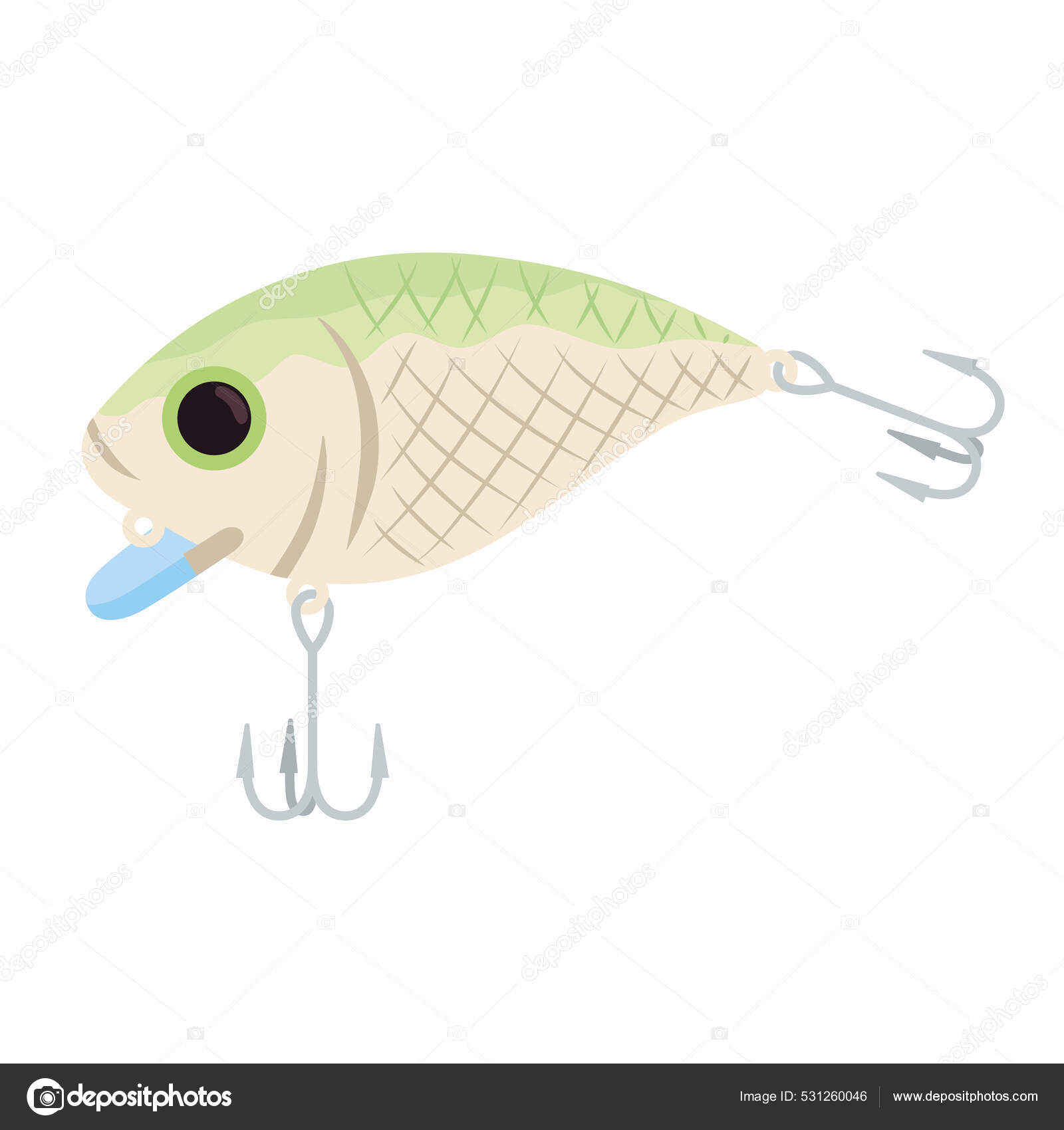 Fishing lure with two hooks Stock Vector by ©yupiramos 531260046