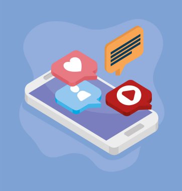 akıllı telefon ve sosyal medya simgeleri