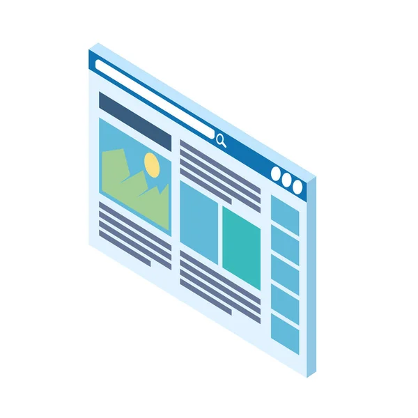 Web page isometric — Stock Vector