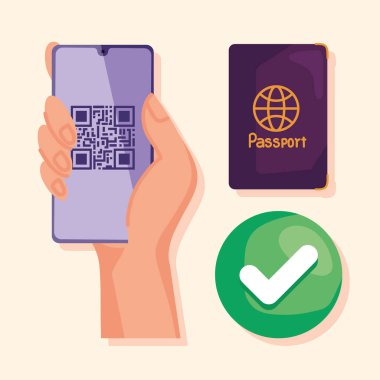 üç covid19 sağlık pasaport simgesi
