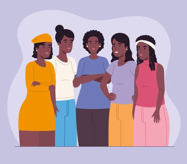 Группа женщин африканского американского происхождения — стоковый вектор