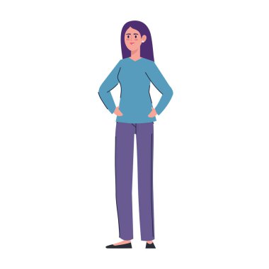 sevimli kadın ayakta