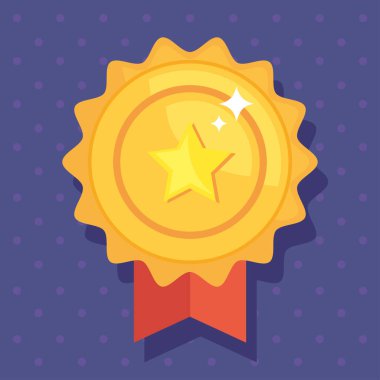 Ödül madalyası ve yıldız süslemesi