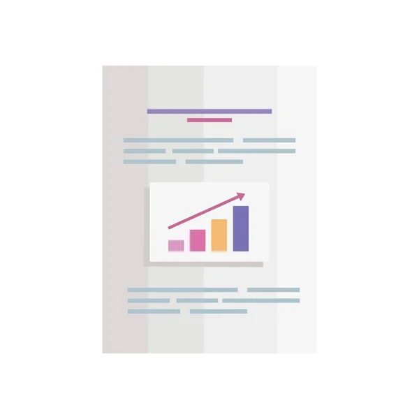 Diagramme à barres dans le document — Image vectorielle