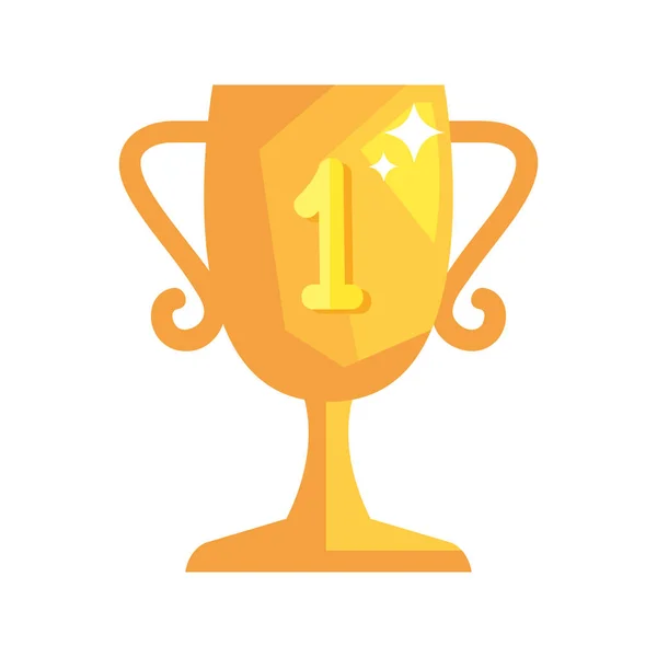 Trophy with number one — Stock Vector