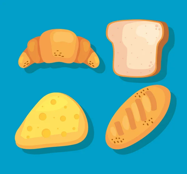 Brood met kaas — Stockvector