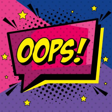 oops karikatür baloncuğunda komedi.