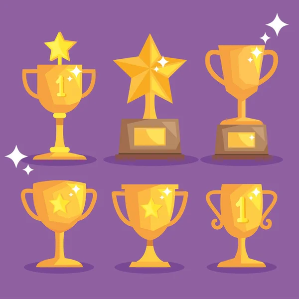 Odměnné poháry trofeje — Stockový vektor