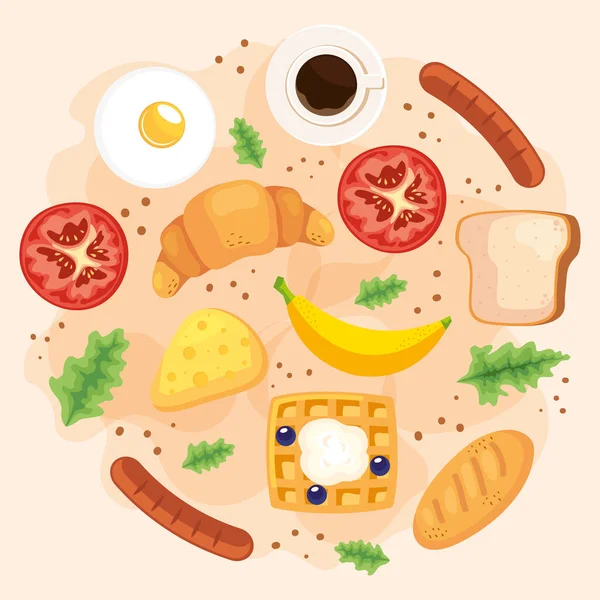 Συστατικά πρωινό νόστιμο — Διανυσματικό Αρχείο