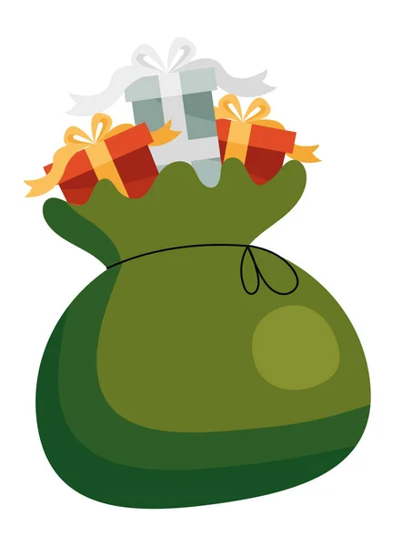 Kerstmis groene geschenken zak — Stockvector