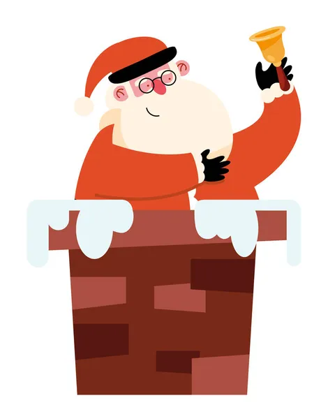 Weihnachtsmann mit Glöckchen — Stockvektor
