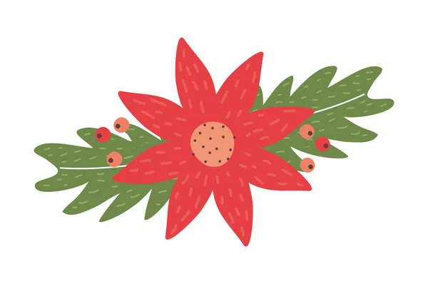 Blume und Blätter dekorativ — Stockvektor