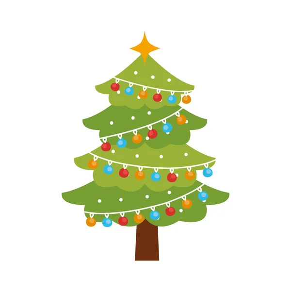 Árvore de Natal com lâmpadas — Vetor de Stock