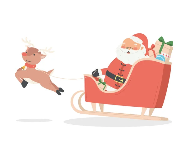 Noël Père Noël en calèche — Image vectorielle