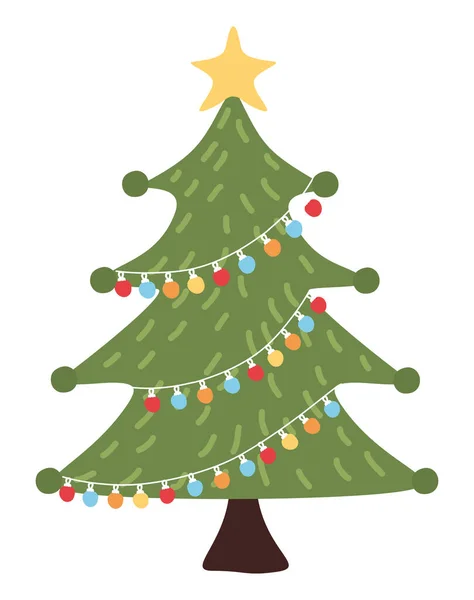 Pino árbol de Navidad — Vector de stock