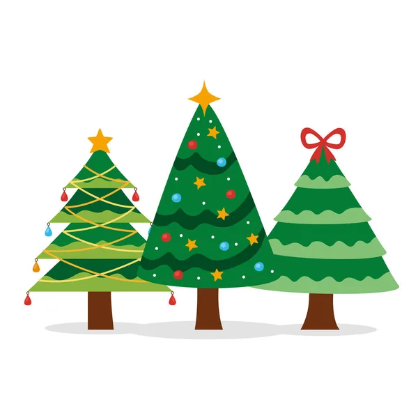 Three christmas trees — Stock Vector