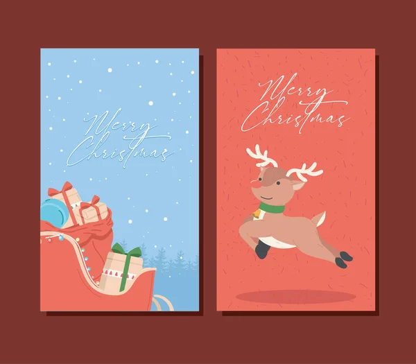 С рождественскими открытками — стоковый вектор