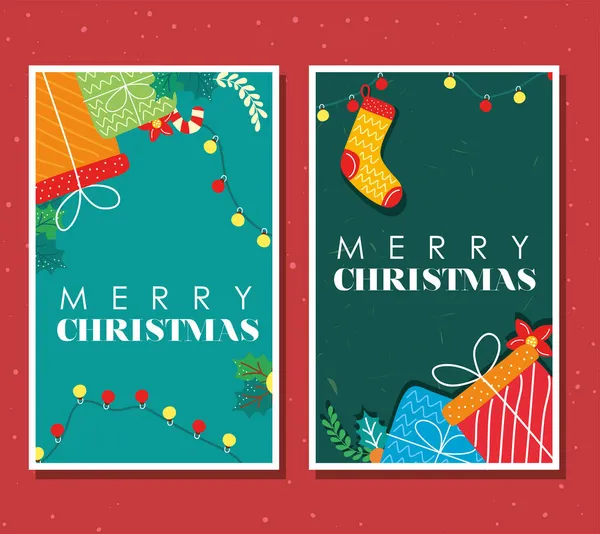 Tarjetas decorativas de Navidad — Archivo Imágenes Vectoriales