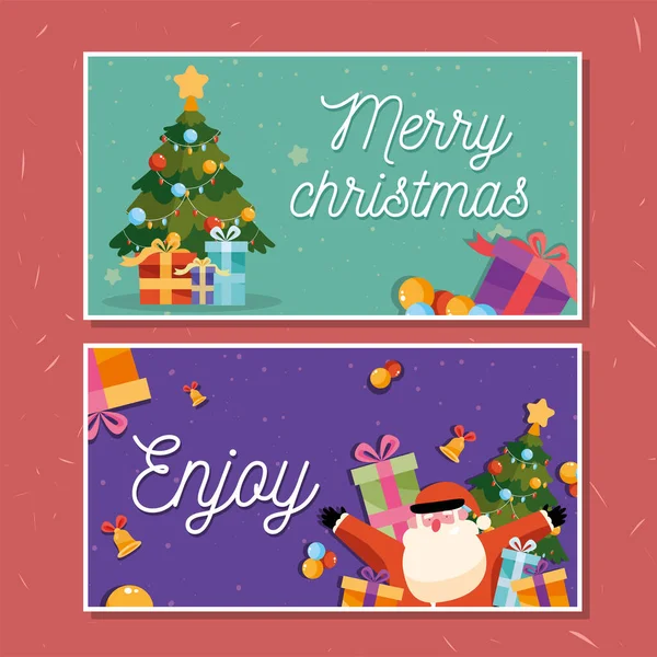 Tarjetas de par de temporada de Navidad — Archivo Imágenes Vectoriales