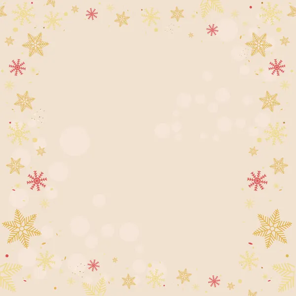 Noël flocons de neige cadre fond — Image vectorielle