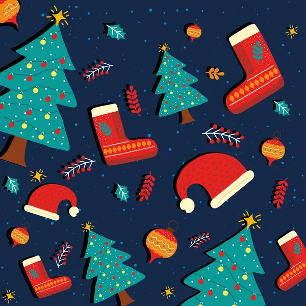 Christmas decoration pattern backdrop — Stock Vector