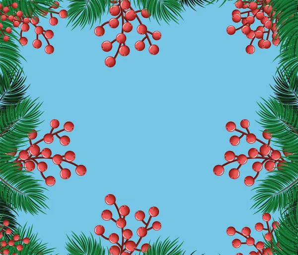 Décoration de cadre de feuilles de Noël — Image vectorielle